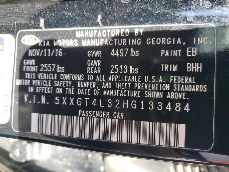 Auction sale of the 2017 Kia Optima, vin: 5XXGT4L32HG133484, lot number: 62164416