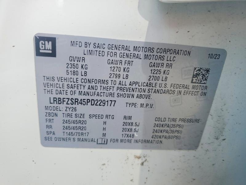 2023 Buick Envision მანქანა იყიდება აუქციონზე, vin: LRBFZSR45PD229177, აუქციონის ნომერი: 59622966