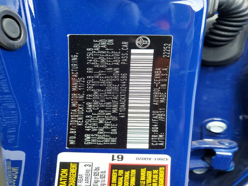 59718946 :رقم المزاد ، 4T1DAACKXTU244586 vin ، 2026 Toyota Camry مزاد بيع
