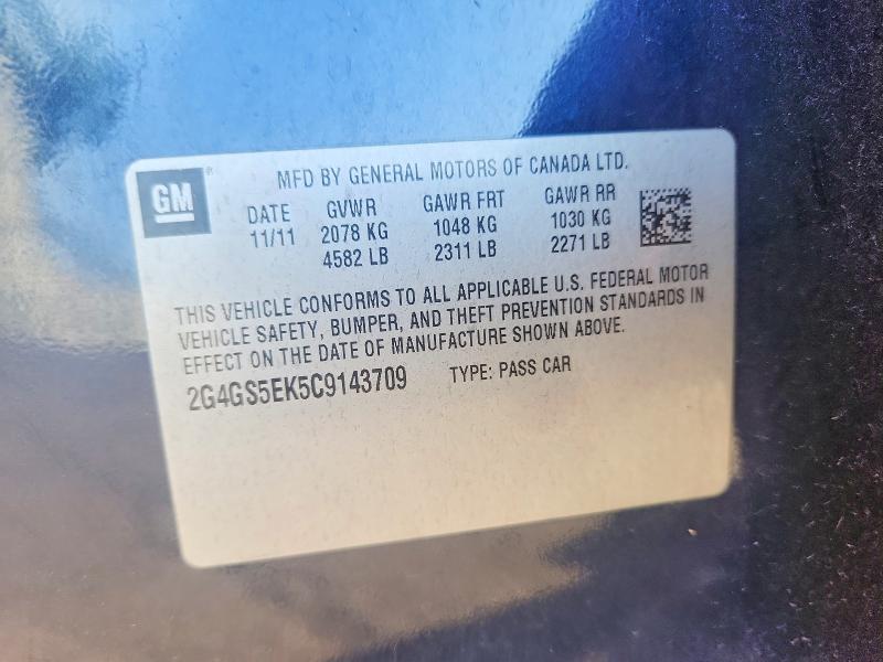 Продажа на аукционе авто 2012 Buick Regal, vin: 2G4GS5EK5C9143709, номер лота: 60956616