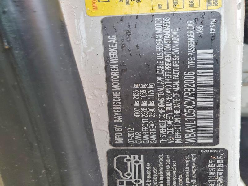 60145836 :رقم المزاد ، WBAVL1C5XDVR82006 vin ، 2013 Bmw X1 مزاد بيع