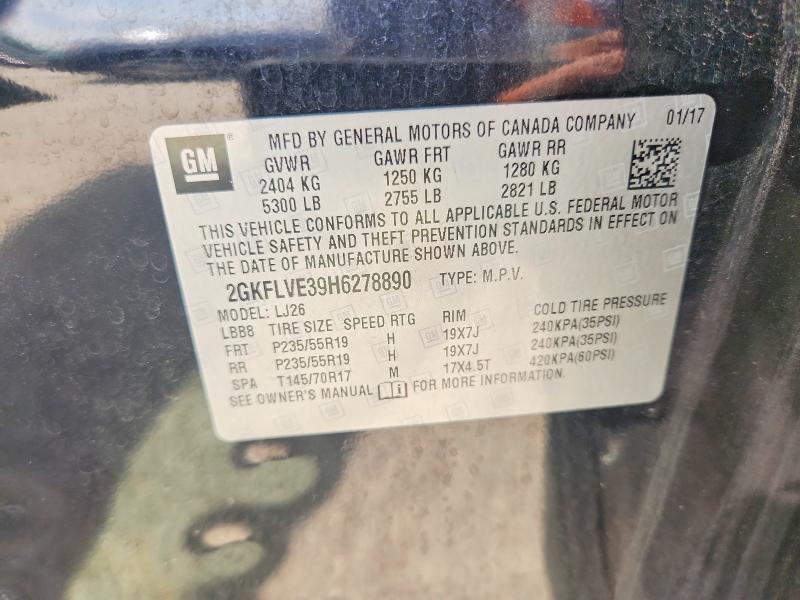 2017 Gmc Terrain მანქანა იყიდება აუქციონზე, vin: 2GKFLVE39H6278890, აუქციონის ნომერი: 62093566
