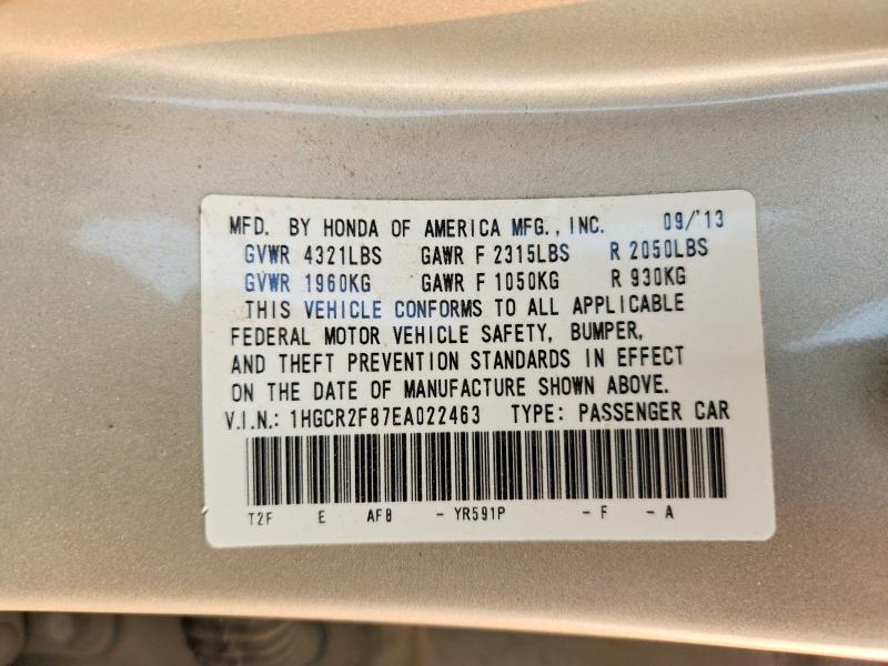 Aukcja sprzedaży 2014 Honda Accord, vin: 1HGCR2F87EA022463, numer aukcji: 61068686