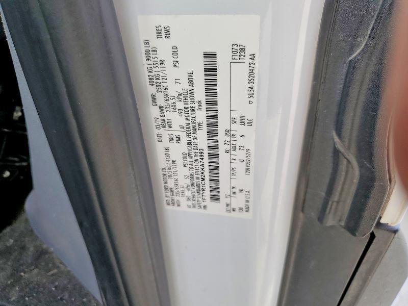 Продаж на аукціоні авто 2019 Ford Transit, vin: 1FTYR1CM2KKA74993, номер лоту: 61359436