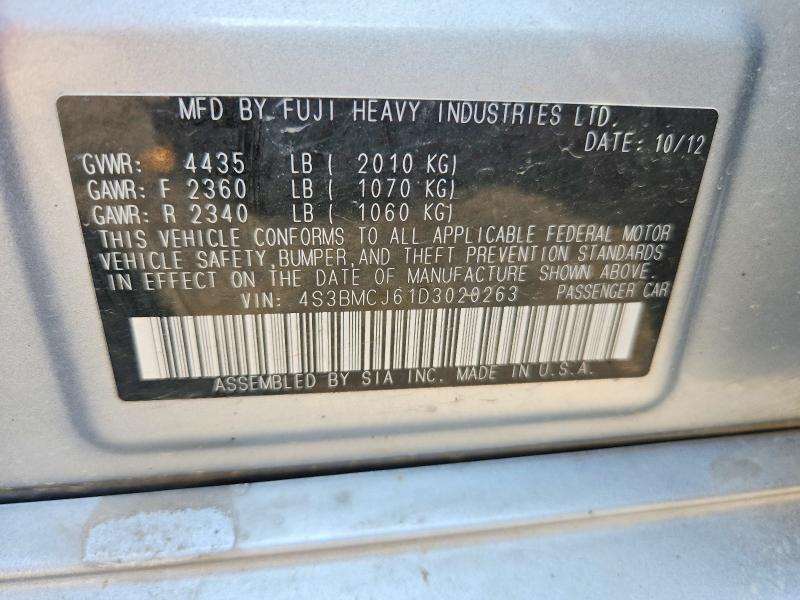 Aukcja sprzedaży 2013 Subaru Legacy, vin: 4S3BMCJ61D3020263, numer aukcji: 62542836