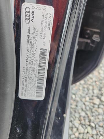 62147986 :رقم المزاد ، WAUSGAFC8CN001476 vin ، 2012 Audi A7 مزاد بيع