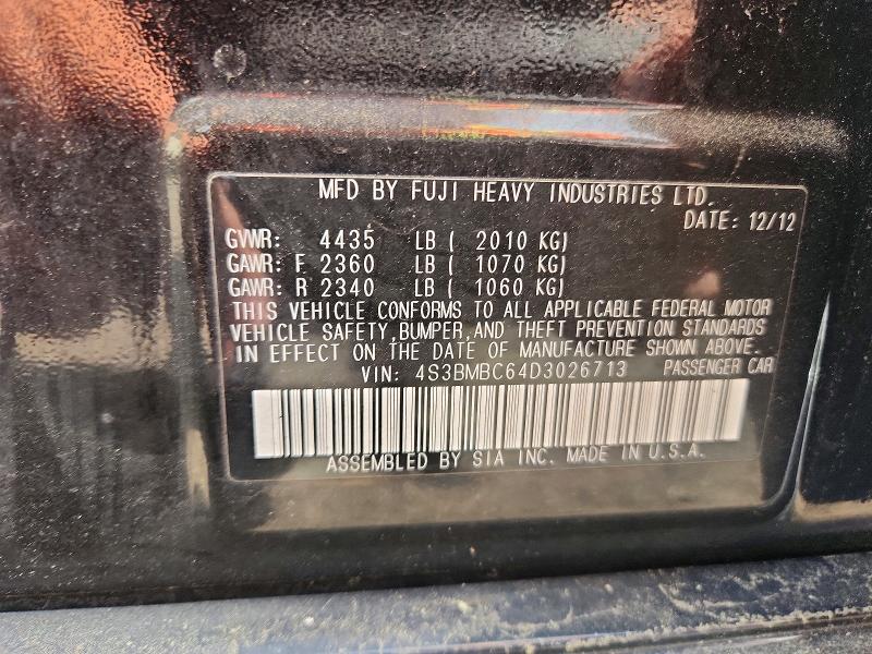 Продажа на аукционе авто 2013 Subaru Legacy, vin: 4S3BMBC64D3026713, номер лота: 61225136