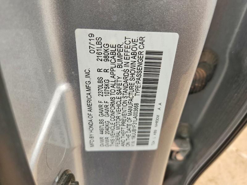 Aukcja sprzedaży 2020 Acura Tlx, vin: 19UUB1F31LA003668, numer aukcji: 61300496