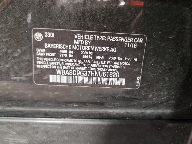 85609065 :رقم المزاد ، WBA8D9G37HNU61820 vin ، 2017 Bmw 330 مزاد بيع