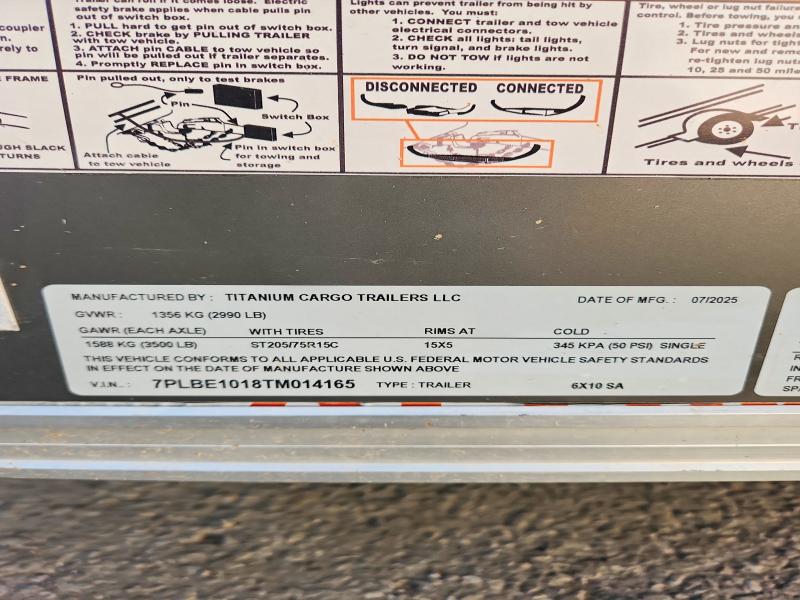 Продаж на аукціоні авто 2026 Titanium Cargo 10' Enclosed Cargo, vin: 7PLBE1018TM014165, номер лоту: 60591776