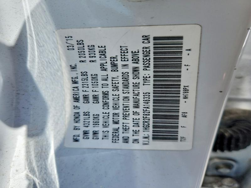 2015 Honda Accord მანქანა იყიდება აუქციონზე, vin: 1HGCR2F82FA146335, აუქციონის ნომერი: 60324126
