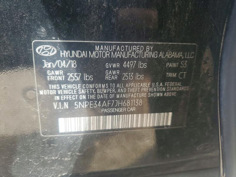 Aukcja sprzedaży 2018 Hyundai Sonata, vin: 5NPE34AF7JH681138, numer aukcji: 61585686