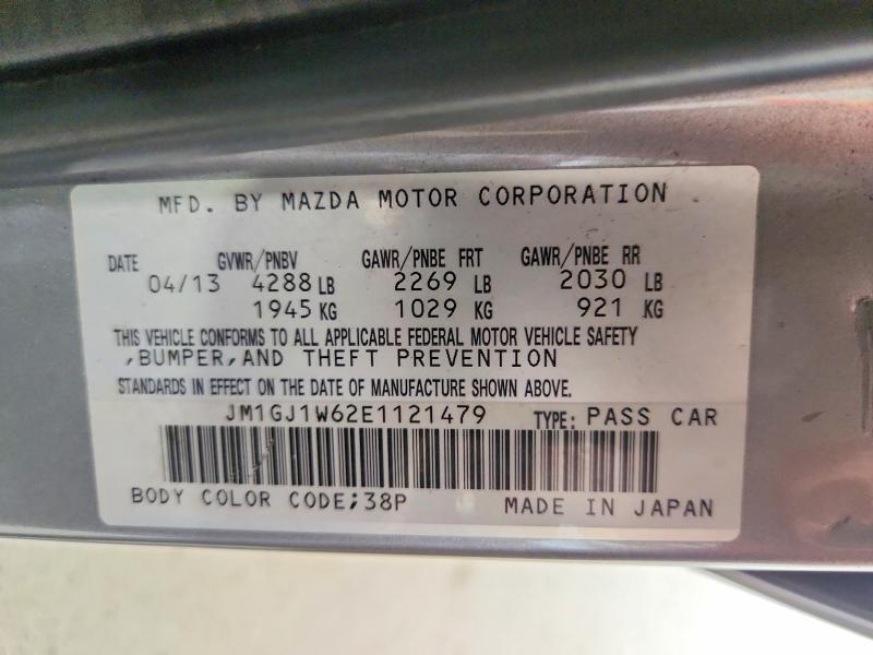 2014 Mazda 6 მანქანა იყიდება აუქციონზე, vin: JM1GJ1W62E1121479, აუქციონის ნომერი: 61355126