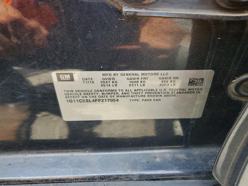 Продаж на аукціоні авто 2015 Chevrolet Malibu, vin: 1G11C5SL4FF217954, номер лоту: 61399096