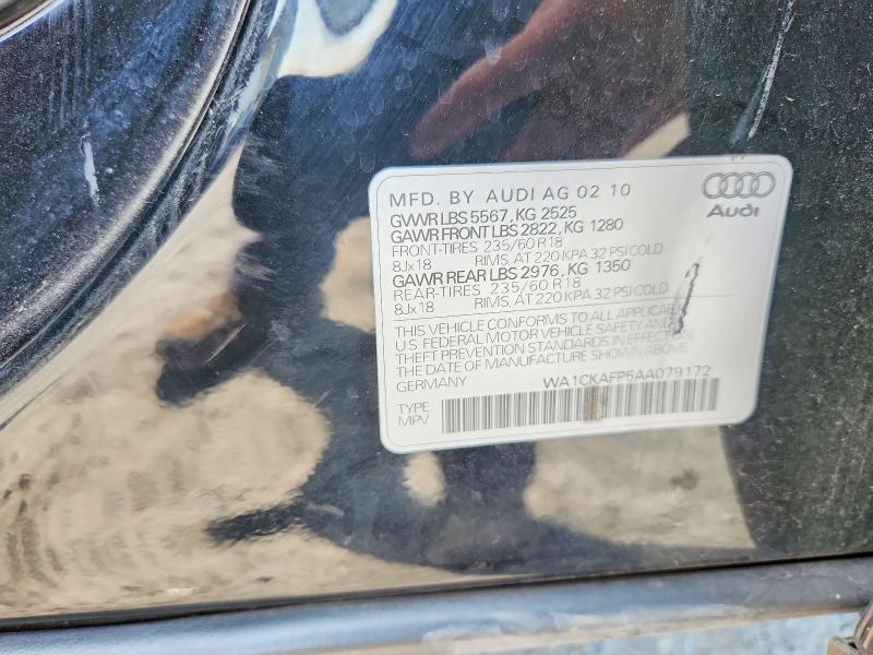 Aukcja sprzedaży 2010 Audi Q5, vin: WA1CKAFP5AA079172, numer aukcji: 62014536