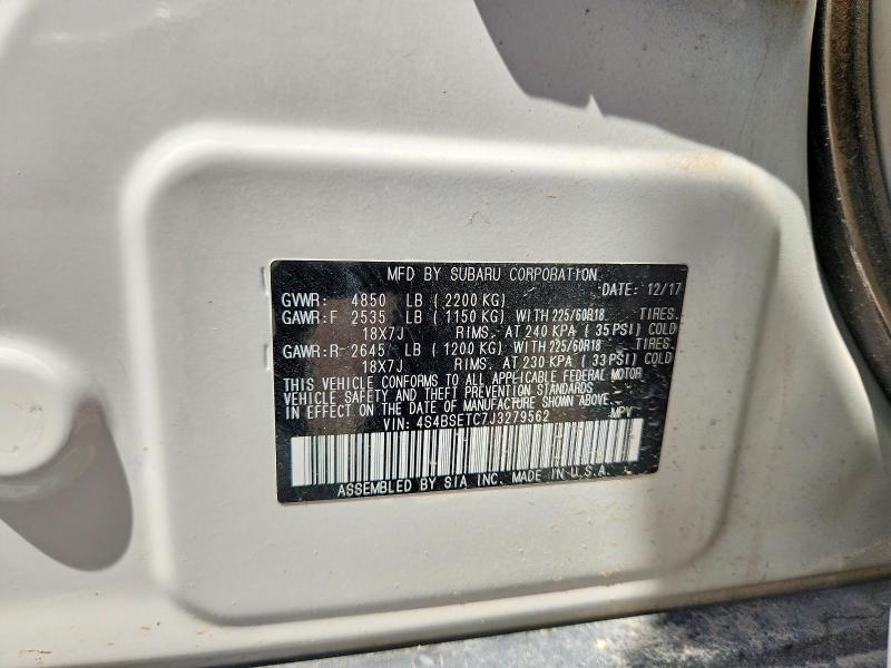 61241226 :رقم المزاد ، 4S4BSETC7J3279562 vin ، 2018 Subaru Outback مزاد بيع