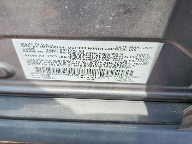 Продажа на аукционе авто 2013 Mitsubishi Outlander Sport, vin: 4A4AR5AU8DE017087, номер лота: 61059356