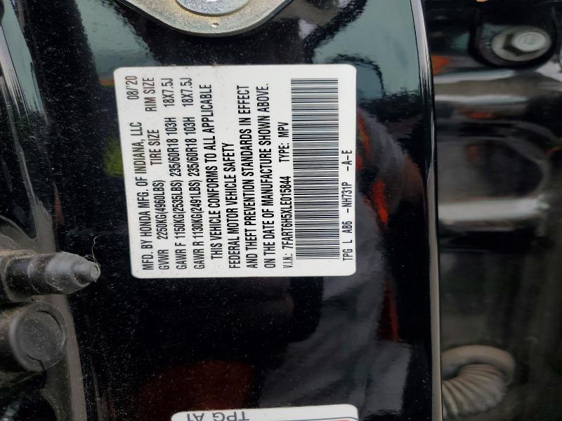 2020 Honda Cr-v მანქანა იყიდება აუქციონზე, vin: 7FART6H5XLE015844, აუქციონის ნომერი: 60588806