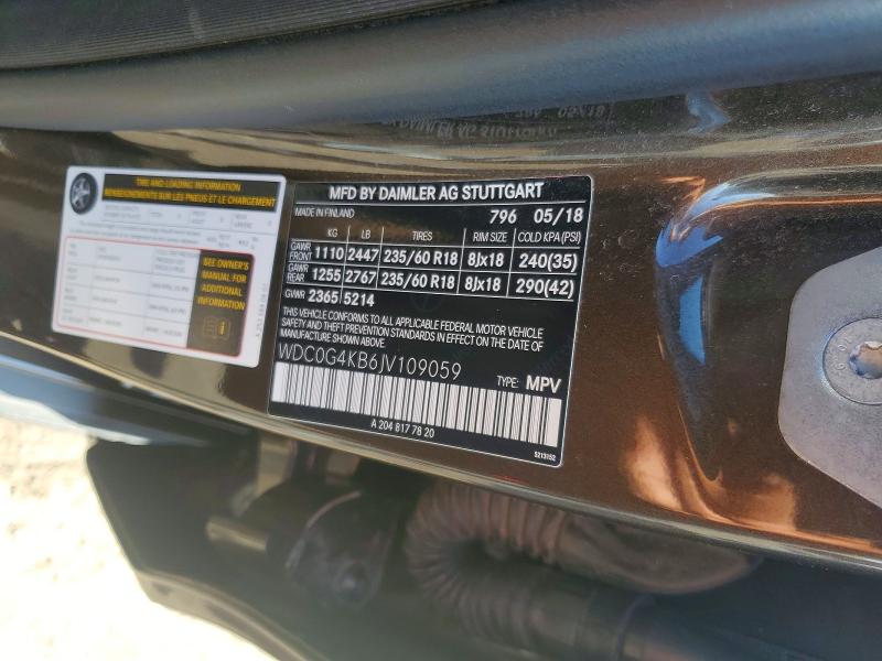 62120716 :رقم المزاد ، WDC0G4KB6JV109059 vin ، 2018 Mercedes-benz Glc مزاد بيع