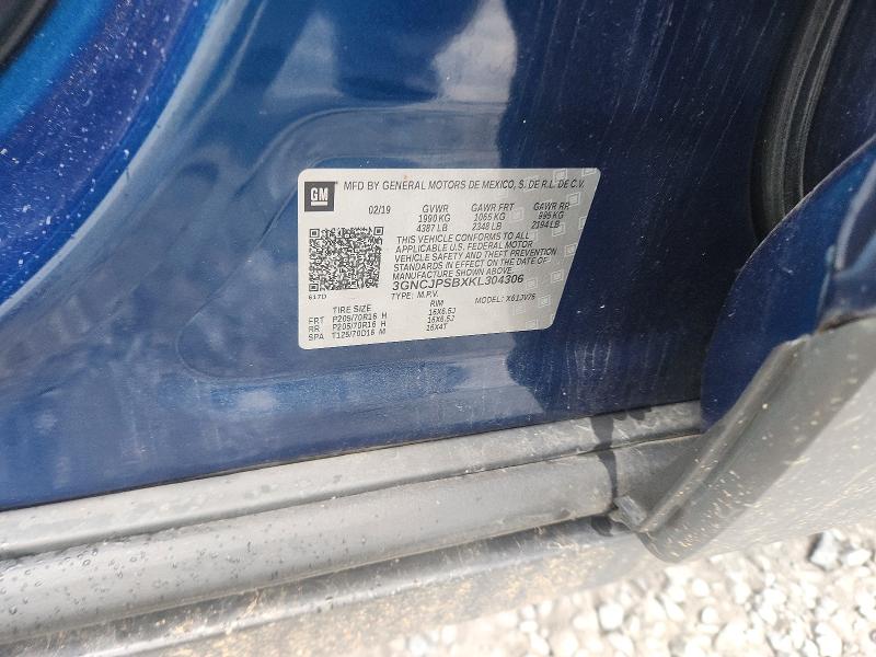 62284096 :رقم المزاد ، 3GNCJPSBXKL304306 vin ، 2019 Chevrolet Trax مزاد بيع