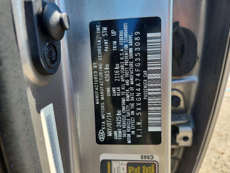 61084696 :رقم المزاد ، 5XXGN4A74FG353089 vin ، 2015 Kia Optima مزاد بيع