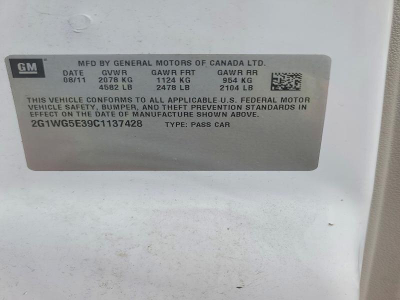 2012 Chevrolet Impala მანქანა იყიდება აუქციონზე, vin: 2G1WG5E39C1137428, აუქციონის ნომერი: 59603336