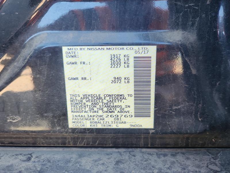 Auction sale of the 2017 Nissan Altima, vin: 1N4AL3AP2HC269769, lot number: 63354476