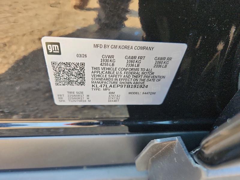 2026 Buick Envista მანქანა იყიდება აუქციონზე, vin: KL47LAEP9TB191924, აუქციონის ნომერი: 61025396