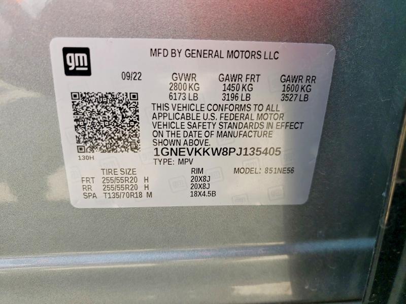 2023 Chevrolet Traverse მანქანა იყიდება აუქციონზე, vin: 1GNEVKKW8PJ135405, აუქციონის ნომერი: 59581586