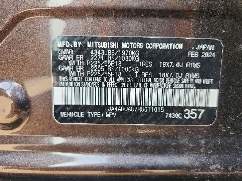 Продажа на аукционе авто 2024 Mitsubishi Outlander Sport, vin: JA4ARUAU7RU011015, номер лота: 61078246