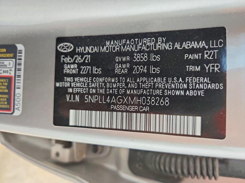 Продажа на аукционе авто 2021 Hyundai Elantra, vin: 5NPLL4AGXMH038268, номер лота: 61719566