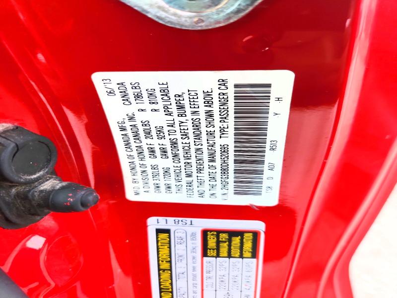 2013 Honda Civic მანქანა იყიდება აუქციონზე, vin: 2HGFG3B80DH520695, აუქციონის ნომერი: 60307266