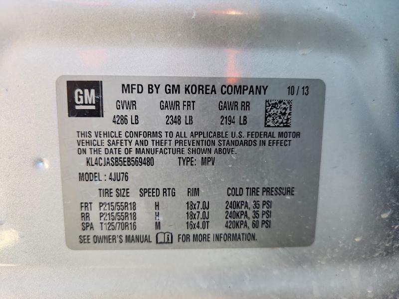Продажа на аукционе авто 2014 Buick Encore, vin: KL4CJASB5EB569480, номер лота: 57300076