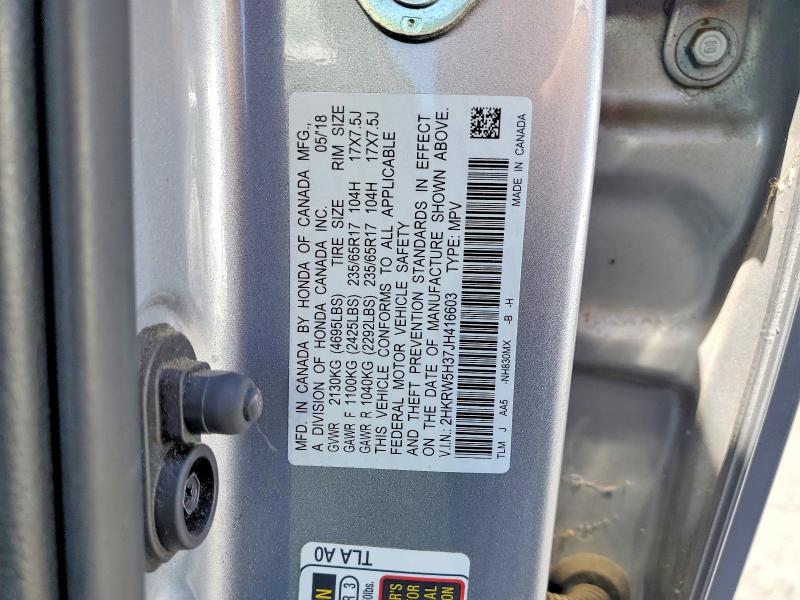 Aukcja sprzedaży 2018 Honda Cr-v, vin: 2HKRW5H37JH416603, numer aukcji: 61401666