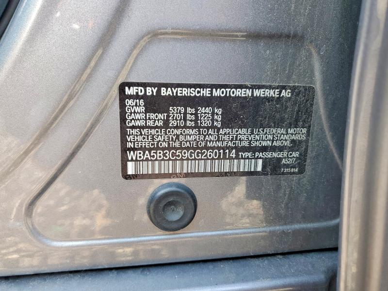 Продажа на аукционе авто 2016 Bmw 535, vin: WBA5B3C59GG260114, номер лота: 59949146