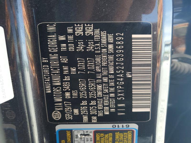 Aukcja sprzedaży 2018 Kia Sorento, vin: 5XYPG4A52JG396892, numer aukcji: 61390496