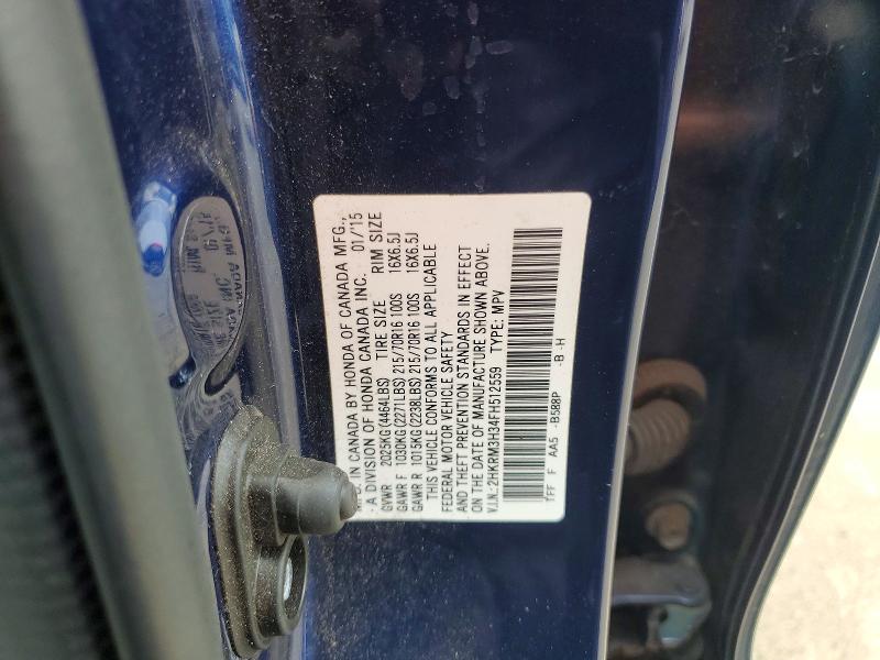 Продаж на аукціоні авто 2015 Honda Cr-v, vin: 2HKRM3H34FH512559, номер лоту: 59856706