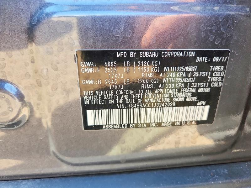 Продажа на аукционе авто 2018 Subaru Outback, vin: 4S4BSACC1J3242029, номер лота: 59554236