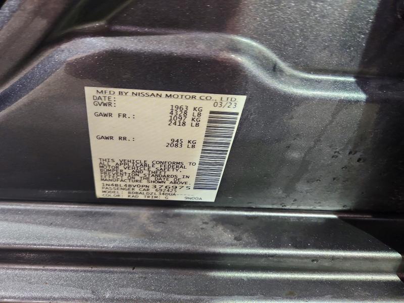 Продажа на аукционе авто 2023 Nissan Altima, vin: 1N4BL4BV0PN376975, номер лота: 62527066