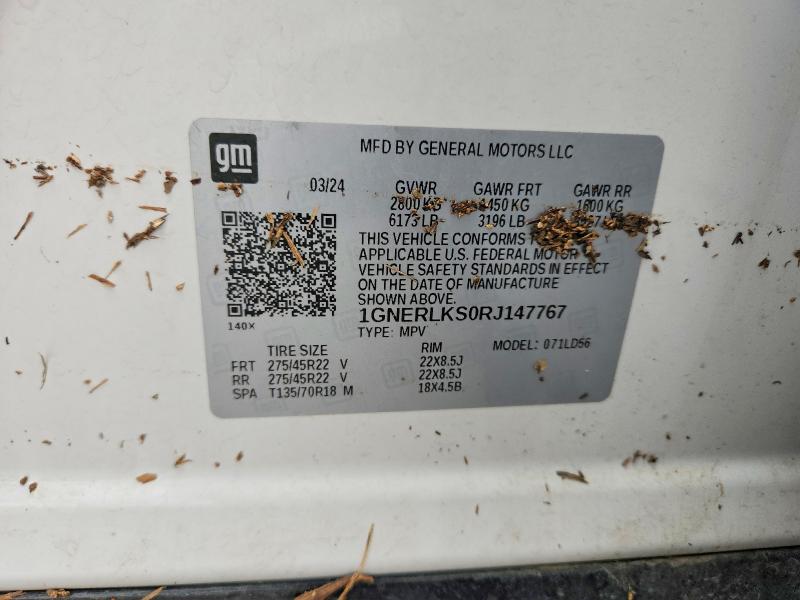 Продажа на аукционе авто 2024 Chevrolet Traverse, vin: 1GNERLKS0RJ147767, номер лота: 60868586