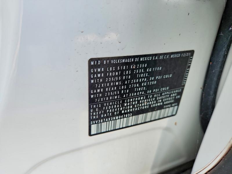 Продаж на аукціоні авто 2022 Volkswagen Tiguan, vin: 3VV3B7AX3NM047833, номер лоту: 60447956