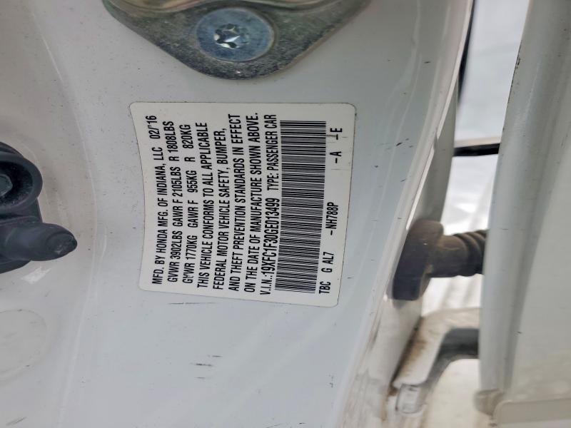 Aukcja sprzedaży 2016 Honda Civic, vin: 19XFC1F30GE013499, numer aukcji: 60300476
