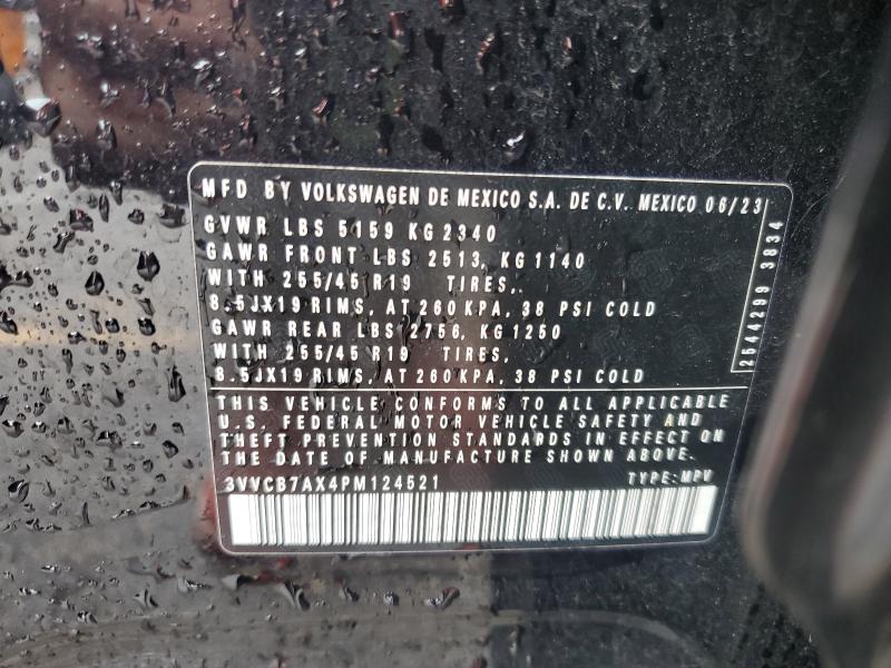 61380326 :رقم المزاد ، 3VVCB7AX4PM124521 vin ، 2023 Volkswagen Tiguan مزاد بيع