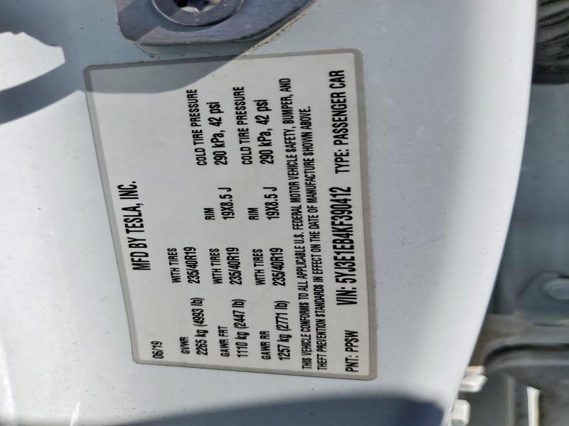 Продажа на аукционе авто 2019 Tesla Model 3, vin: 5YJ3E1EB4KF390412, номер лота: 59768416
