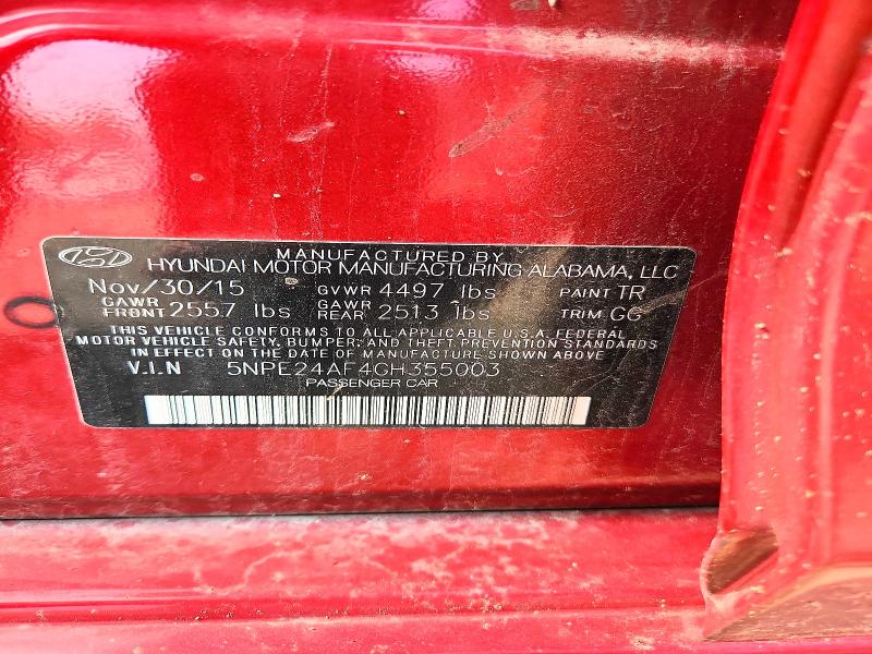 Продажа на аукционе авто 2016 Hyundai Sonata, vin: 5NPE24AF4GH355003, номер лота: 61411556