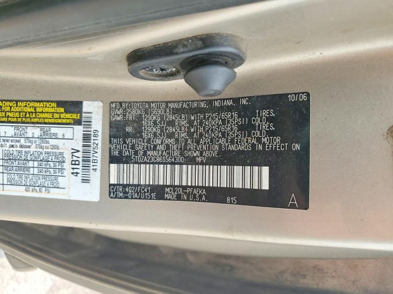 Продажа на аукционе авто 2006 Toyota Sienna, vin: 5TDZA23C86S564300, номер лота: 60599286