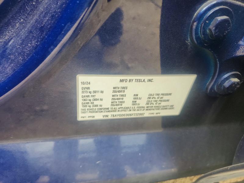Aukcja sprzedaży 2025 Tesla Model Y, vin: 7SAYGDED0SF232882, numer aukcji: 60961466