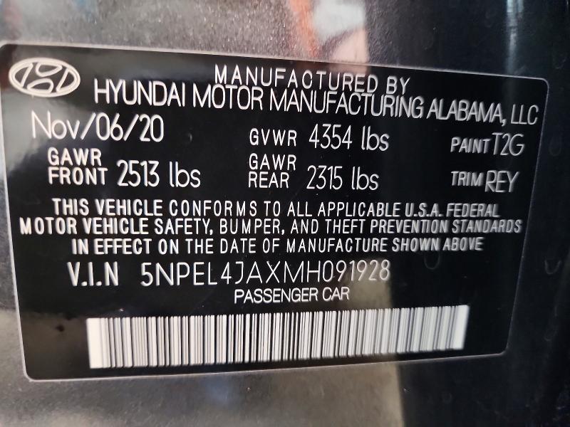 Продажа на аукционе авто 2021 Hyundai Sonata, vin: 5NPEL4JAXMH091928, номер лота: 62270216