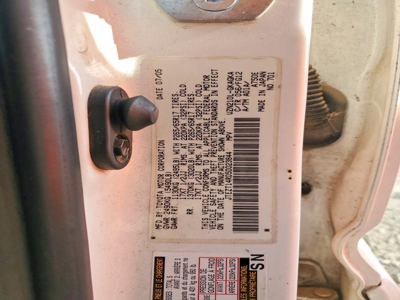 Продажа на аукционе авто 2005 Toyota 4runner, vin: JTEZT14R050023844, номер лота: 62383996