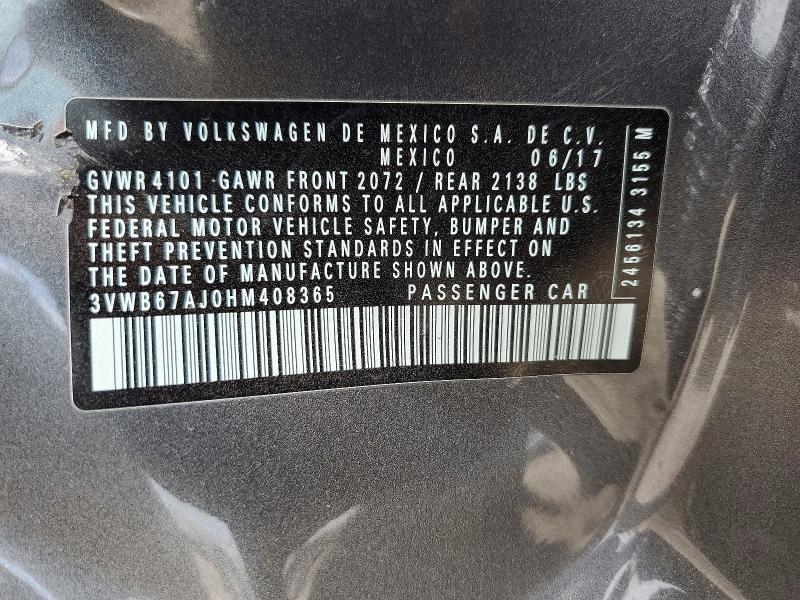 Aukcja sprzedaży 2017 Volkswagen Jetta, vin: 3VWB67AJ0HM408365, numer aukcji: 60589336